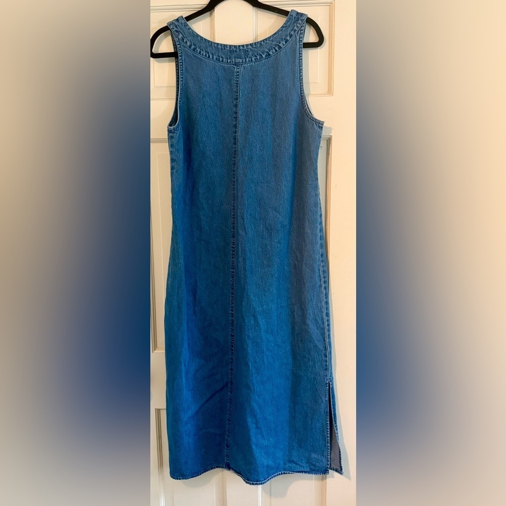Agapo Vintage 90s Flower Blue Denim Dress, Size S - Picture 6 of 10